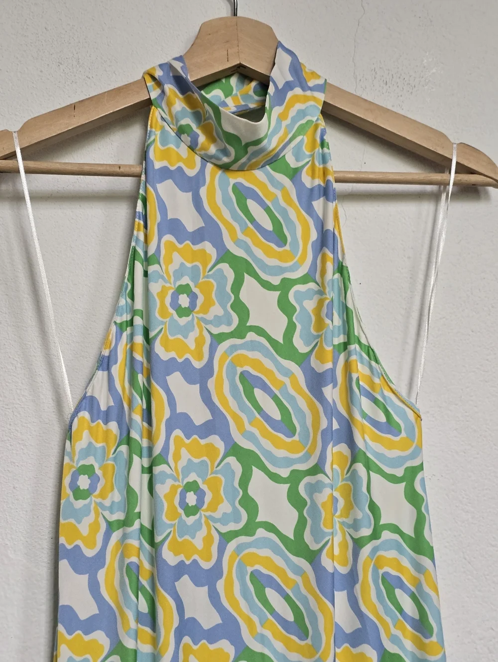 ZARA Viral Halter Maxi Dress Open Back Floral Scarf Tie Euro Summer S - Picture 7 of 17